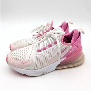Nike Air Max 270 Sneakers Shoes Lace-Up Unisex Kids White Size US4Y EU36